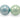 Balles en plastique dans un filet - Vert/bleu